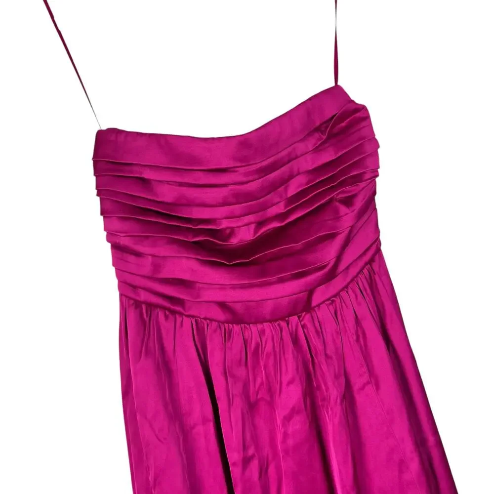 Abercrombie Emerson Ruched Strapless Pink Magenta Midi Dress NWT - Picture 6 of 10